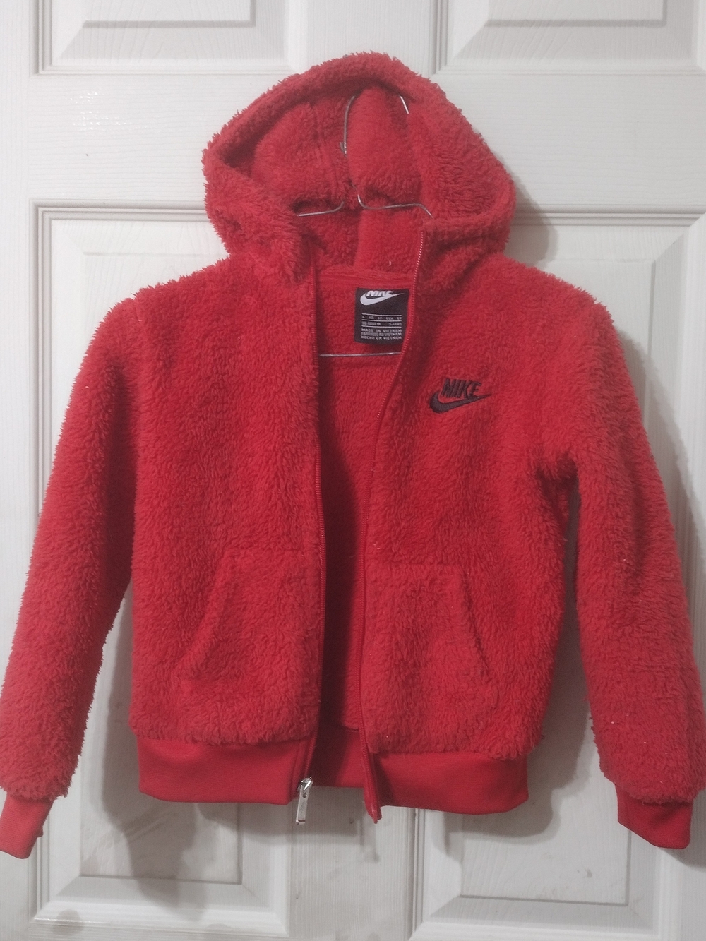 Nike Kids' Red Fleece Zip-Up Hoodie